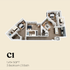 Contemporary 3D floor plan of unit C1 featuring 3 bedrooms and 3 bathrooms, with 1,454 sq ft of inviting space including an open living area and modern kitchen.