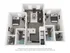 Elegant 3D floor plan displaying two cozy bedrooms, chic open-plan living and dining area, sleek modern kitchen, and two stylish bathrooms with contemporary finishes.