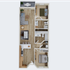 Modern floor plan showcasing two spacious bedrooms, contemporary open kitchen with island, cozy living area, and two stylish bathrooms.