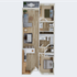 Contemporary floor plan showcasing 2 bedrooms, open living area, modern kitchen, and private balcony.