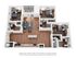 Chic 3D floor plan showcasing a modern open-concept living area, three bedrooms, a stylish kitchen, and elegant bathrooms, ideal for contemporary living.