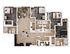 Elegant 3D floor plan showcasing three spacious bedrooms, a modern open-concept living area, and a sleek kitchen.