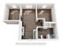 Contemporary 2-bedroom apartment floor plan featuring an open-concept kitchen, cozy living area, and modern bathroom, complete with in-unit washer and dryer.