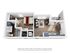 Modern 3D floor plan showcasing a cozy one-bedroom apartment with open-concept living and dining area, stylish kitchen, and elegant bathroom with washer/dryer unit.