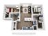 Modern 3D floor plan showcasing 2 cozy bedrooms, a sleek kitchen with island, and an inviting living area with abundant natural light.