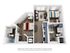 Contemporary 3D floor plan showcasing two spacious bedrooms, elegant living room, modern kitchen, and dual bathrooms, featuring stylish flooring and abundant natural light.