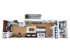 Modern apartment floor plan showcasing an open-concept layout with a cozy bedroom, sleek kitchen, inviting living area, and stylish bathroom, complete with a private balcony and in-unit washer/dryer.
