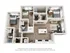 Modern 3-bedroom apartment floor plan with elegant open-concept living and dining area, stylish kitchen island, and dual bathrooms for ultimate convenience.