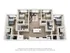 Modern 3-bedroom apartment floor plan featuring an open-concept living area, spacious kitchen, and two elegant bathrooms.