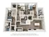Modern 3D floor plan showcasing a chic apartment with two bedrooms, a cozy living room, and a stylish kitchen with open dining area. Includes two bathrooms, a convenient laundry area, and ample natural light throughout.