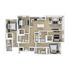 Modern 3D floor plan showcasing 3 spacious bedrooms, 2 elegant bathrooms, an open-concept kitchen with island, and a bright living area.