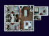Modern 3D floor plan showcasing 3 elegant bedrooms, an inviting open-plan living and dining area, and a sleek, fully-equipped kitchen.