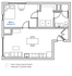 Modern floor plan featuring a spacious 1-bedroom layout with 143 sq. ft. bedroom, open living and dining area, and a well-appointed kitchen. Faces East & South with internal alley views.