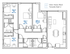 Modern apartment floor plan showcasing 4 bedrooms, spacious living-dining area, and a well-equipped kitchen, with a view facing west.