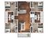 Elegant floor plan showcasing 3 spacious bedrooms, a modern kitchen with a breakfast bar, and an inviting living area with sleek wooden flooring, perfect for comfortable living.