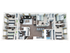 Modern 3D floor plan showcasing 5 bedrooms, stylish living area, and contemporary kitchen with island seating.