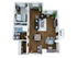 Charming 3D apartment floor plan showcasing a stylish bedroom, cozy living room, modern kitchen, and elegant bathroom layout with wood flooring.