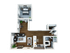 Modern 3D floor plan showcasing a spacious layout with one bedroom, open-concept kitchen, elegant living area, and stylish bathroom.