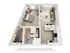 Modern 3D floor plan showcasing a cozy one-bedroom apartment with open-concept living area, stylish kitchen, and bright natural lighting.