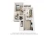 Modern 3D floor plan showcasing a one-bedroom apartment with an open-concept living and kitchen area, stylish bathroom, and a cozy balcony.
