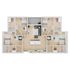 Contemporary floor plan featuring four bedrooms, a central open-plan living area, modern kitchen island, and ensuite bathrooms, ideal for elegant urban living.