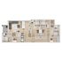 Contemporary floor plan highlighting 3 cozy bedrooms, spacious living area, modern kitchen with island, and 2 sleek bathrooms.