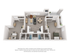 Elegant 3D floor plan showcasing three bedrooms, a bright open-concept living and dining area, modern kitchen, and outdoor balcony.