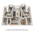 Modern 3D floor plan showcasing two cozy bedrooms, an open-concept living and dining area, stylish kitchen, and two bathrooms, perfect for comfortable urban living.