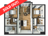 Contemporary floor plan showcasing a stylish 2-bedroom apartment with an open living area, modern kitchen, and two sleek bathrooms, marked as 'SOLD OUT'.