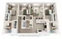 Elegant 3D floor plan showcasing a modern apartment with two spacious bedrooms, cozy living area, stylish kitchen with island, and two bathrooms. Ideal for contemporary living.