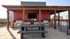Rooftop grill area with table