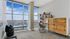 Home office with desk and view