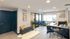 Leasing center desk, office, and seating area