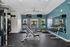 Modern fitness center equipped with state-of-the-art treadmills, weight bench, and a full set of dumbbells in a bright, airy room.