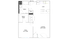 Modern floor plan featuring a spacious living and dining area, one bedroom with walk-in closet, a stylish kitchen, and a well-appointed bathroom.