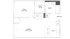 Modern floor plan highlighting a spacious 1-bedroom layout with a large living/dining area, stylish kitchen, and walk-in closet.