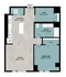 B | 1-Bedroom Floorplan