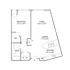 1x1b | 1-Bedroom Floorplan