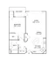 1x1c | 1-Bedroom Floorplan