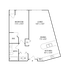 1 BR x 1 BA - B - Income-Restricted (50) | 1-Bedroom Floorplan