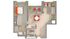 Plan AD1 1-Bedroom Floorplan