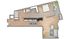 Contemporary 2D floor plan showcasing a stylish one-bedroom apartment with a spacious living area, modern kitchen, and a full bathroom.