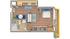 Modern 3D floor plan showcasing an inviting 1-bedroom layout with cozy living area, contemporary kitchen, and stylish bathroom.