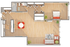 West - A1 | 1-Bedroom Floorplan