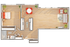 West - A4 | 1-Bedroom Floorplan