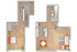 West - A6 | 1-Bedroom Floorplan