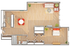 West - A7 | 1-Bedroom Floorplan