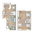 Oak Townhome | 2-Bedroom Floorplan