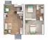Villa | 2-Bedroom Floorplan