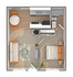 Wisteria | 1-Bedroom Floorplan